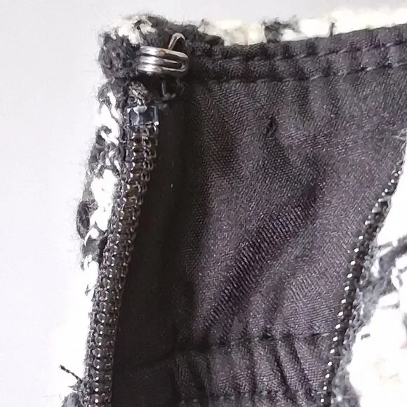 Talbots Black & White Houndstooth Tweed Pencil Skirt Size 12 Academia Career - Picture 4 of 7